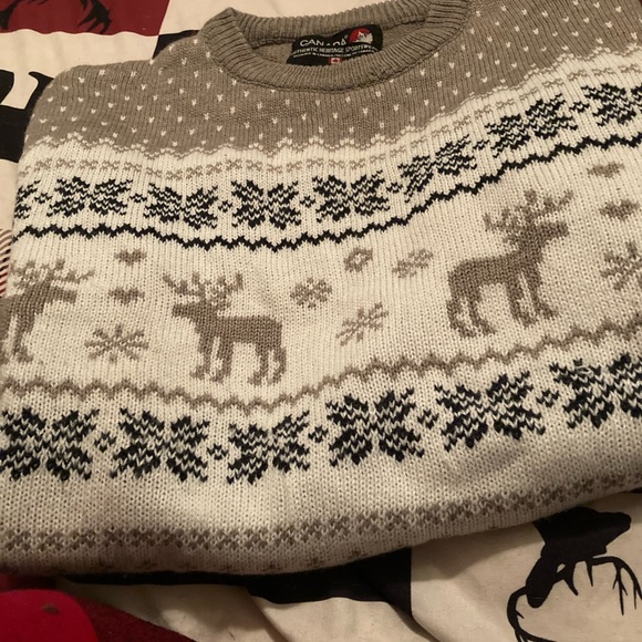 Men’s Beige Christmas Sweater - Picture 2 of 2